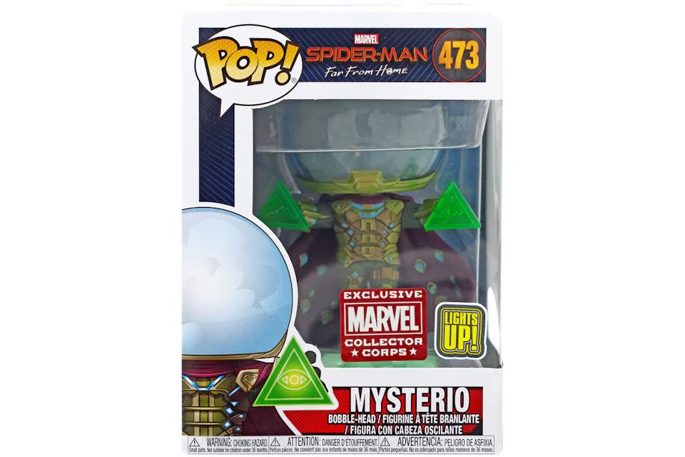 Funko Pop! Marvel Spider-Man Far From Home Mysterio Lights Up! Collector Corps Exclusive Figure #473