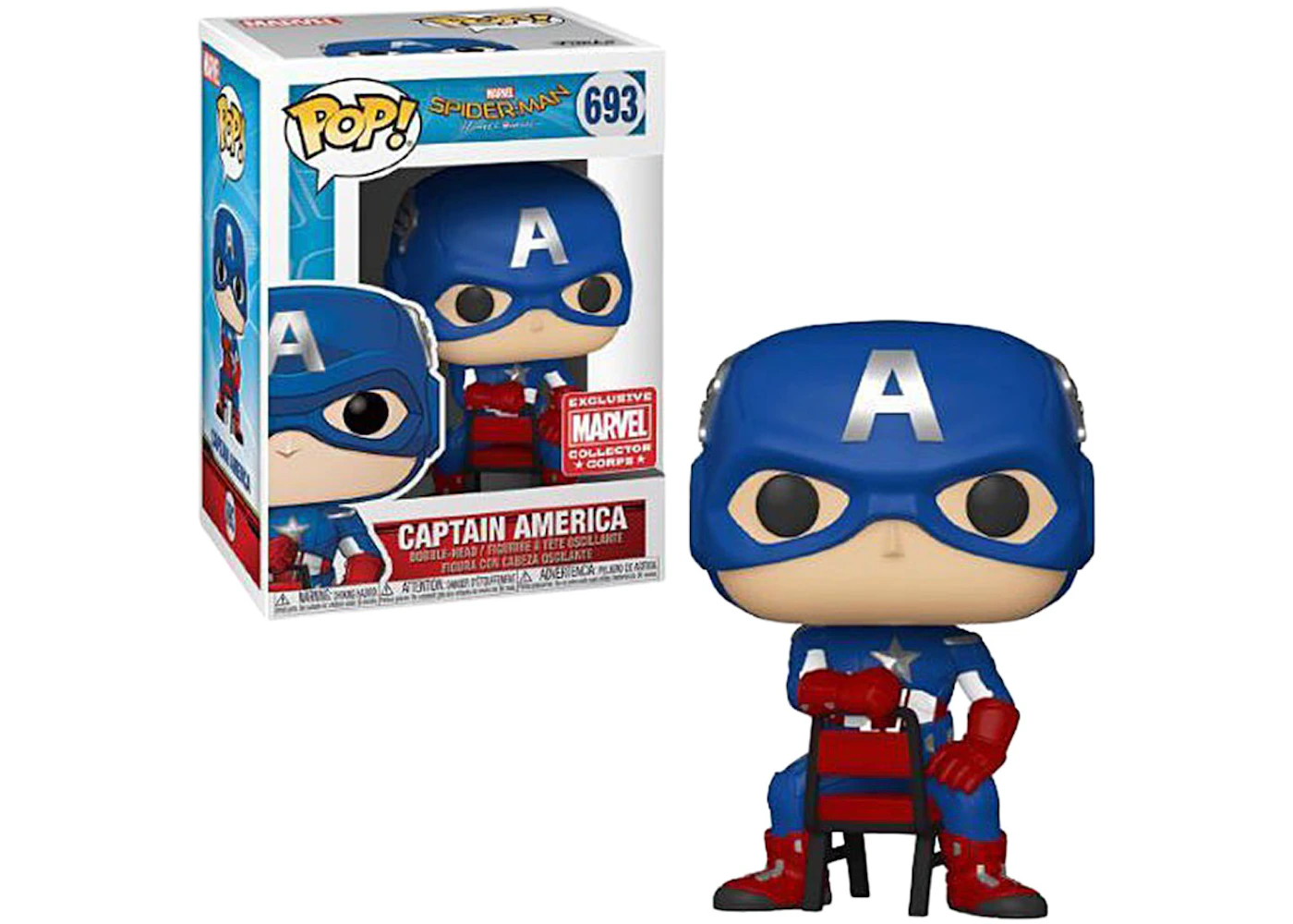 Funko Spider-Man Homecoming Captain America Sitting Collector Corps Exclusive Figure #693 - US
