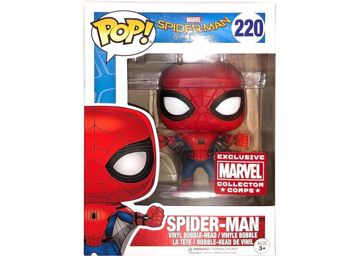 Pop! Marvel Spider-Man Homecoming Spider-Man Collectors Corp Exclusive Bobble-Head Figure #220 - US