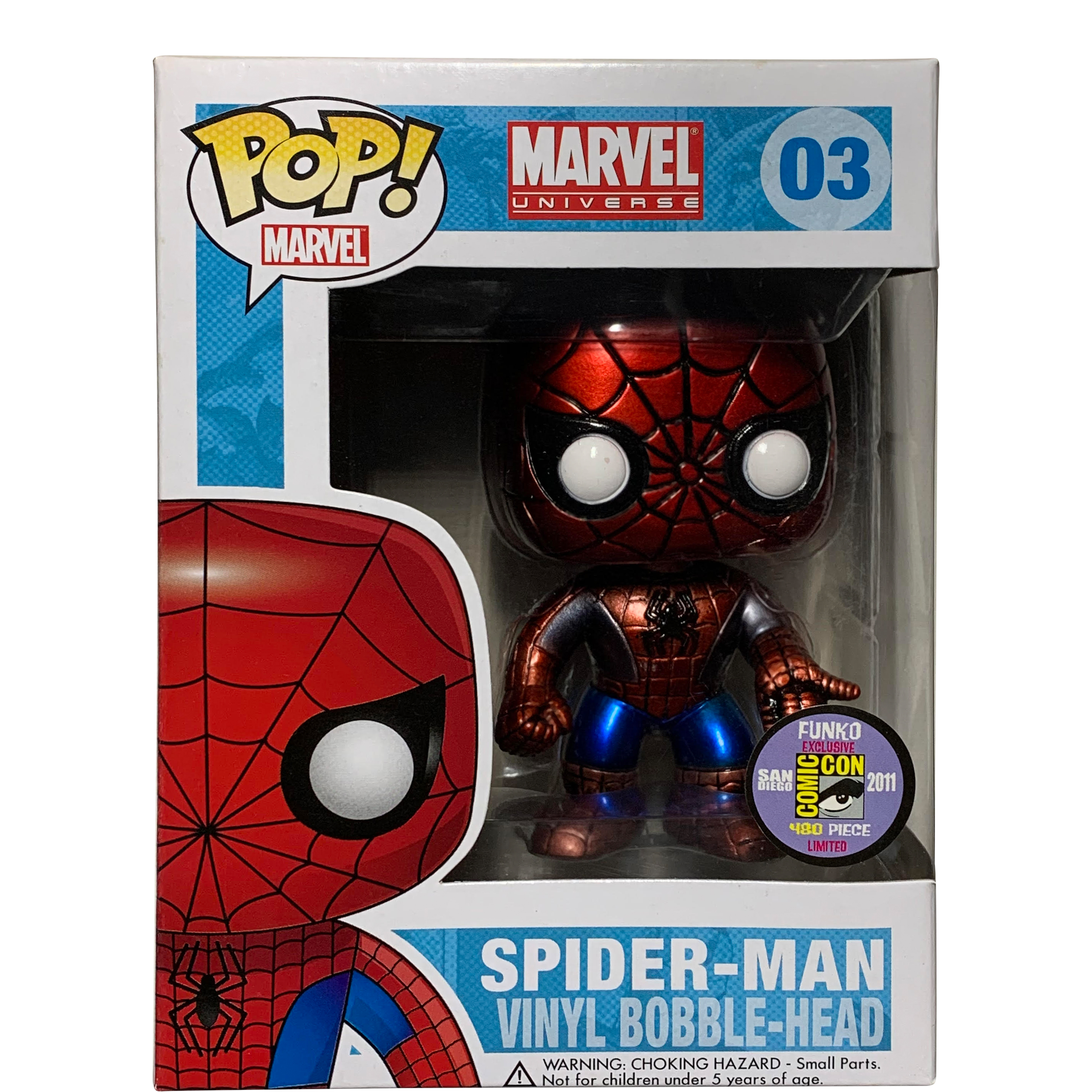 Funko Pop! Marvel Spider-Man Metallic SDCC Bobble-Head Figure #03 – DE