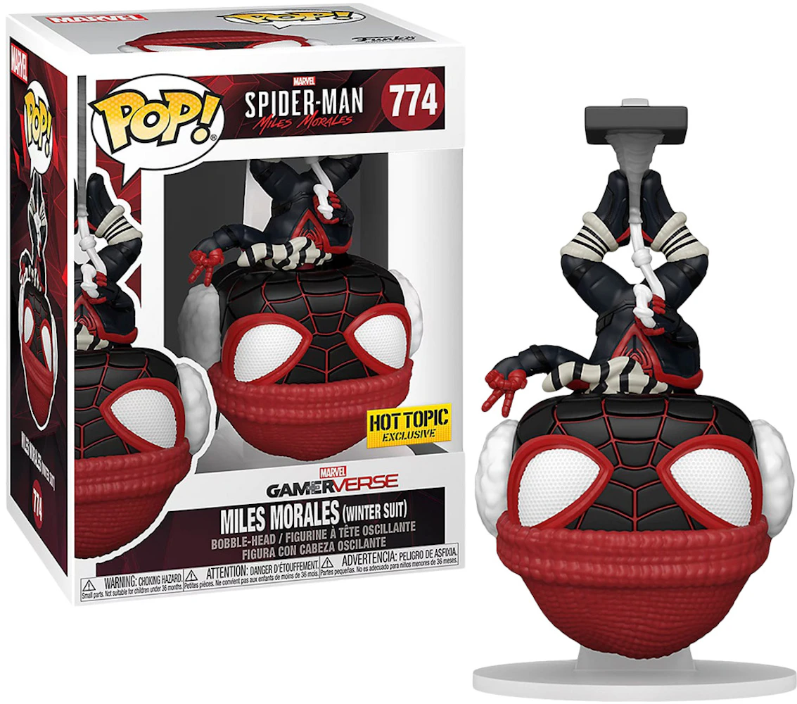 Funko Pop! Marvel Spider-Man Miles Morales Winter Suit Upside Down Hot  Topic Exclusive Figure #774 - US