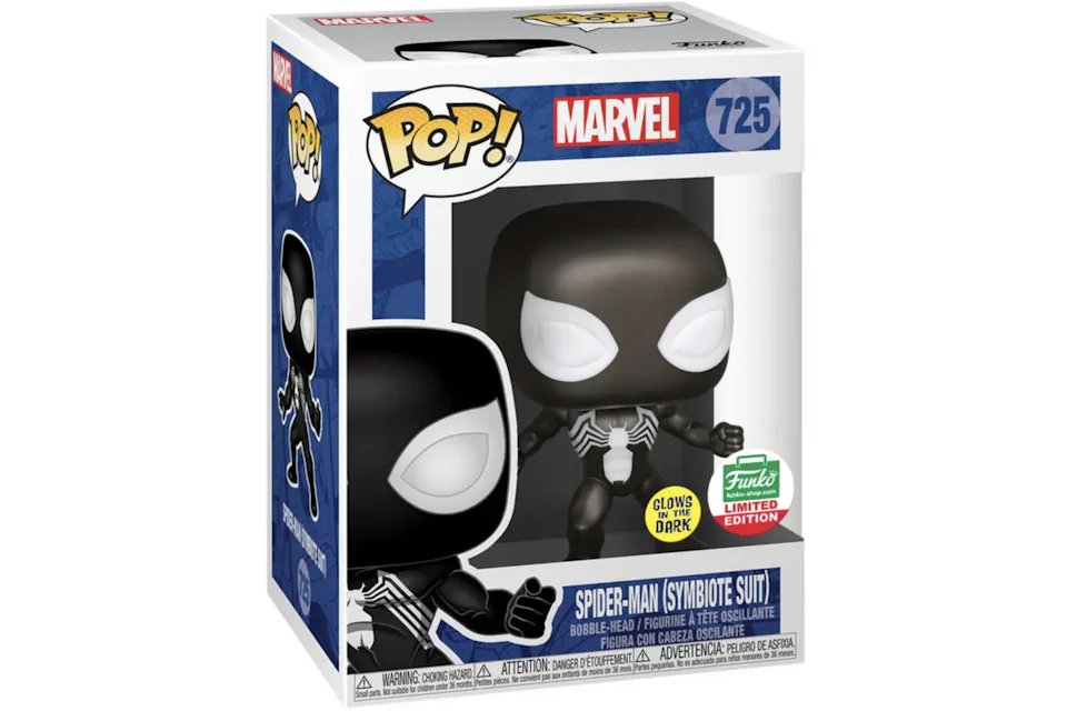 Funko Pop! Marvel Spider-Man (Symbiote Suit) (Glow) Funko Shop Exclusive Figure #725