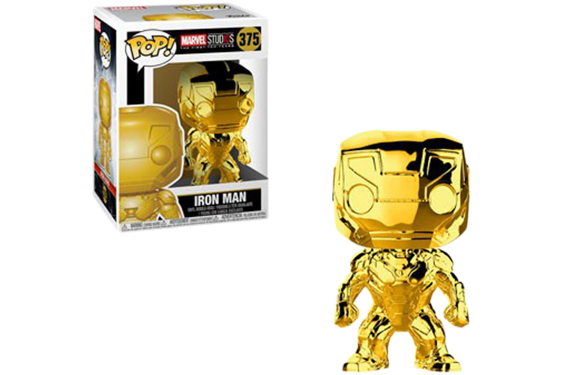 Funko Pop! Marvel Studios 10 Iron Man (Gold Chrome) Bobble-Head #375
