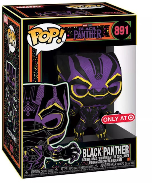 Funko Pop! Marvel Studios Black Panther Black Light Target Exclusive Figure  #891 - Fw21 - Gb