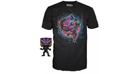 Funko Pop! Marvel Studios Black Panther Black Light With T-Shirt Bundle Target Exclusive Figure #891