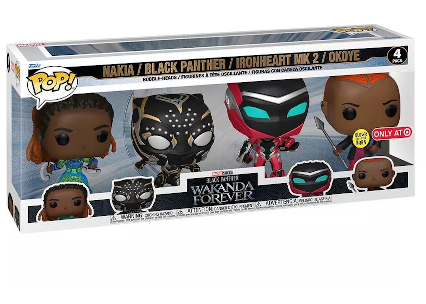 ske galop Framework Funko Pop! Marvel Studios Black Panther Wakanda Forever GITD Target  Exclusive 4-Pack - US