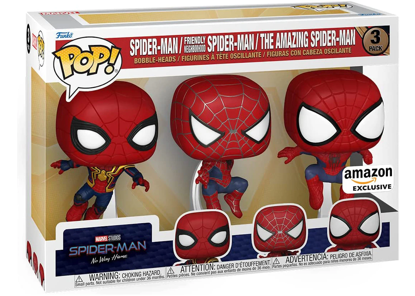 Funko Pop! Marvel Studios Spider-Man No Way Home Amazon Exclusive 3 ...