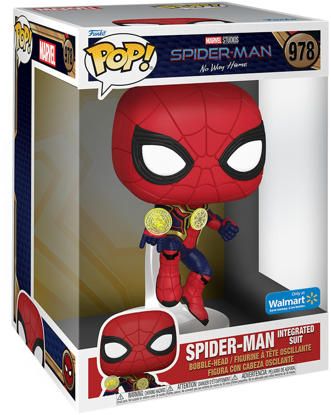 Funko Pop! Marvel Studios Spider-Man No Way Home Spider-Man Integrated Suit  10 Inch Walmart Exclusive Figure #978