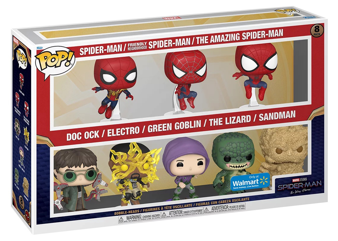 Funko Pop! Marvel Studios Spider-Man No Way Home Walmart Exclusive 8-Pack