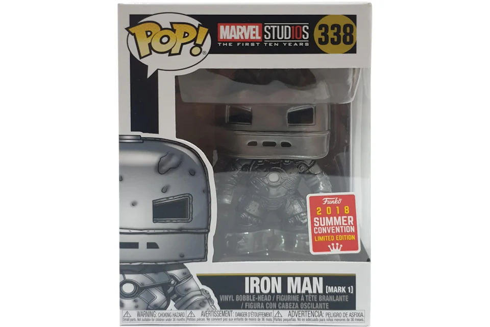 Funko Pop! Marvel Studios The Frist Ten Years Iron Man (Mark 1) Summer Convention Bobble-Head Figure #338