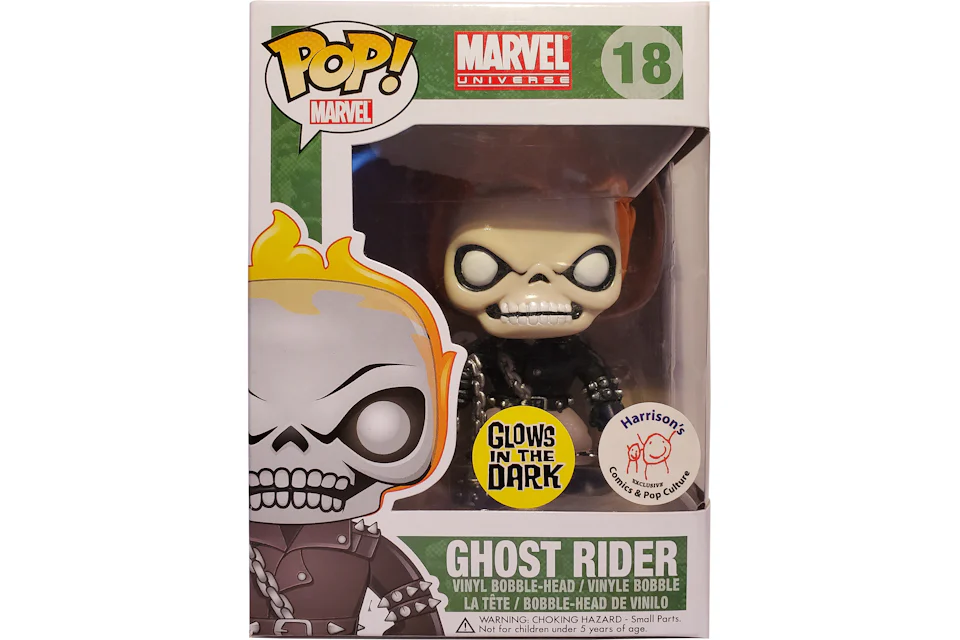 Funko Pop! Marvel Universe Ghost Rider (Glow) Harrison's Exclusive Bobble-Head Figure #18