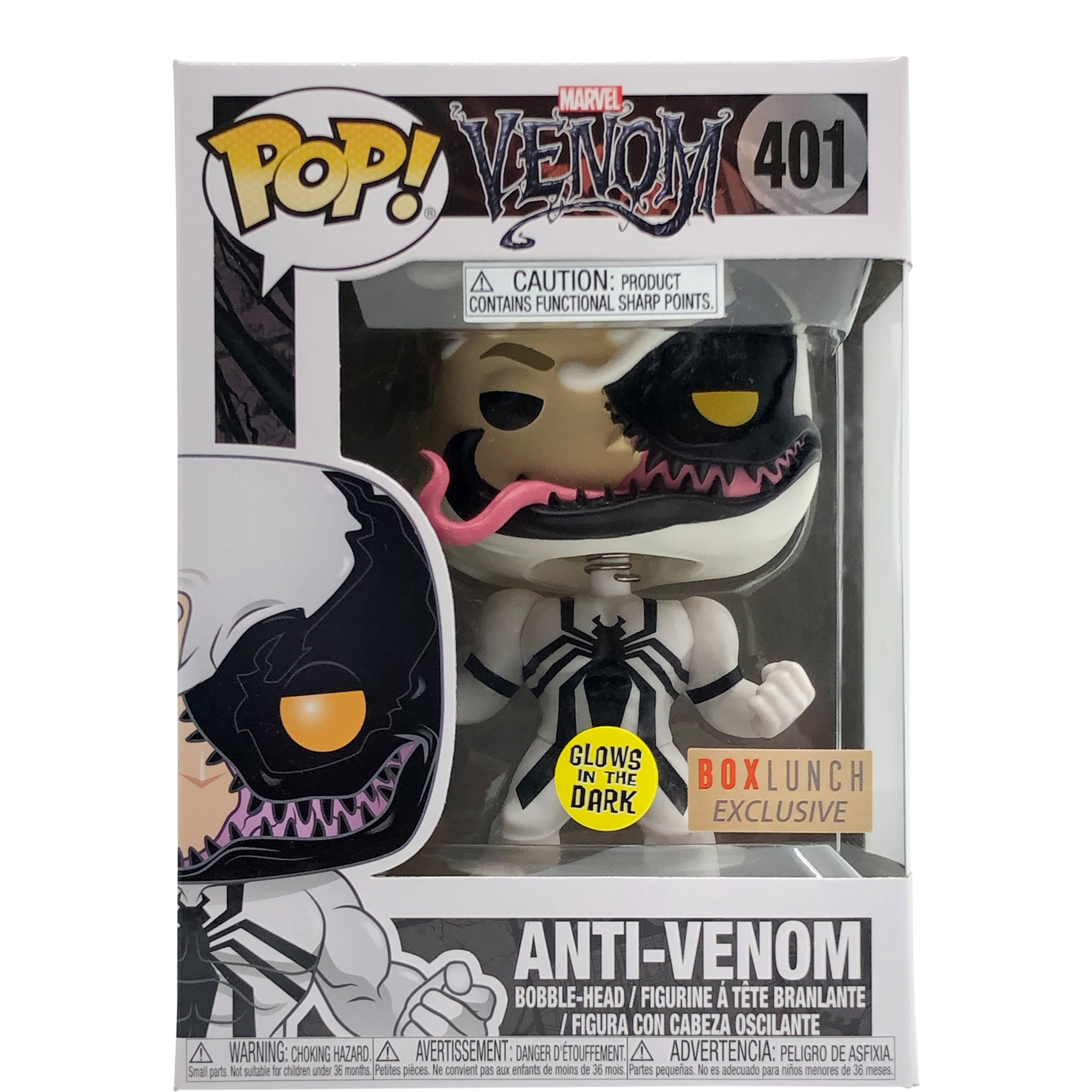 Funko Pop! Marvel Venom Anti-Venom (Eddie Brock) (Glow) Box Lunch Exclusive  Figure #401