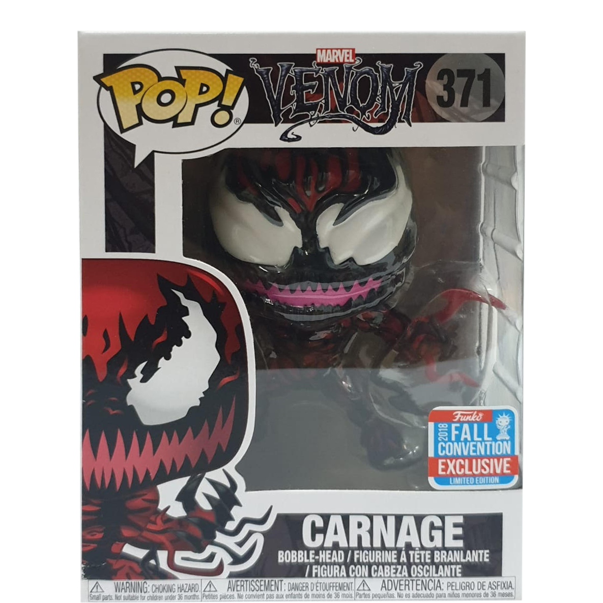 Funko Pop! Marvel Venom Carnage (Tendrils) Fall Convention Exclusive  Bobble-Head Figure #371