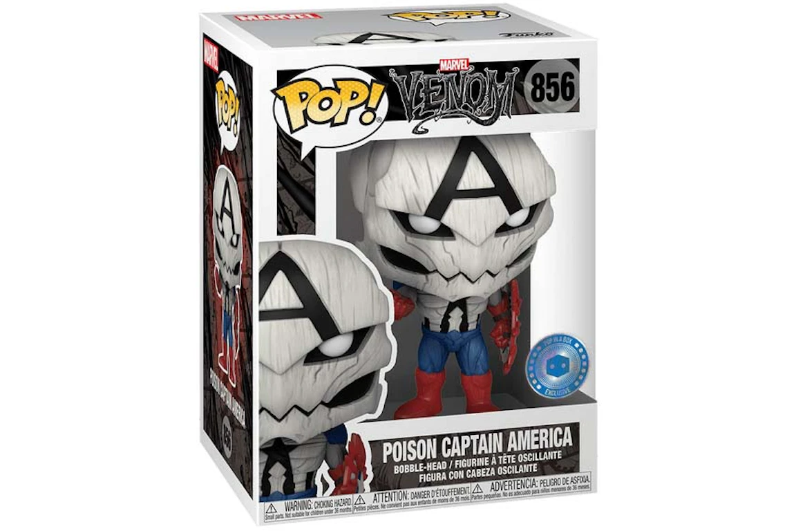 Funko Pop! Marvel Venom Poison Captain America Pop in a Box Exclusive Figure #856