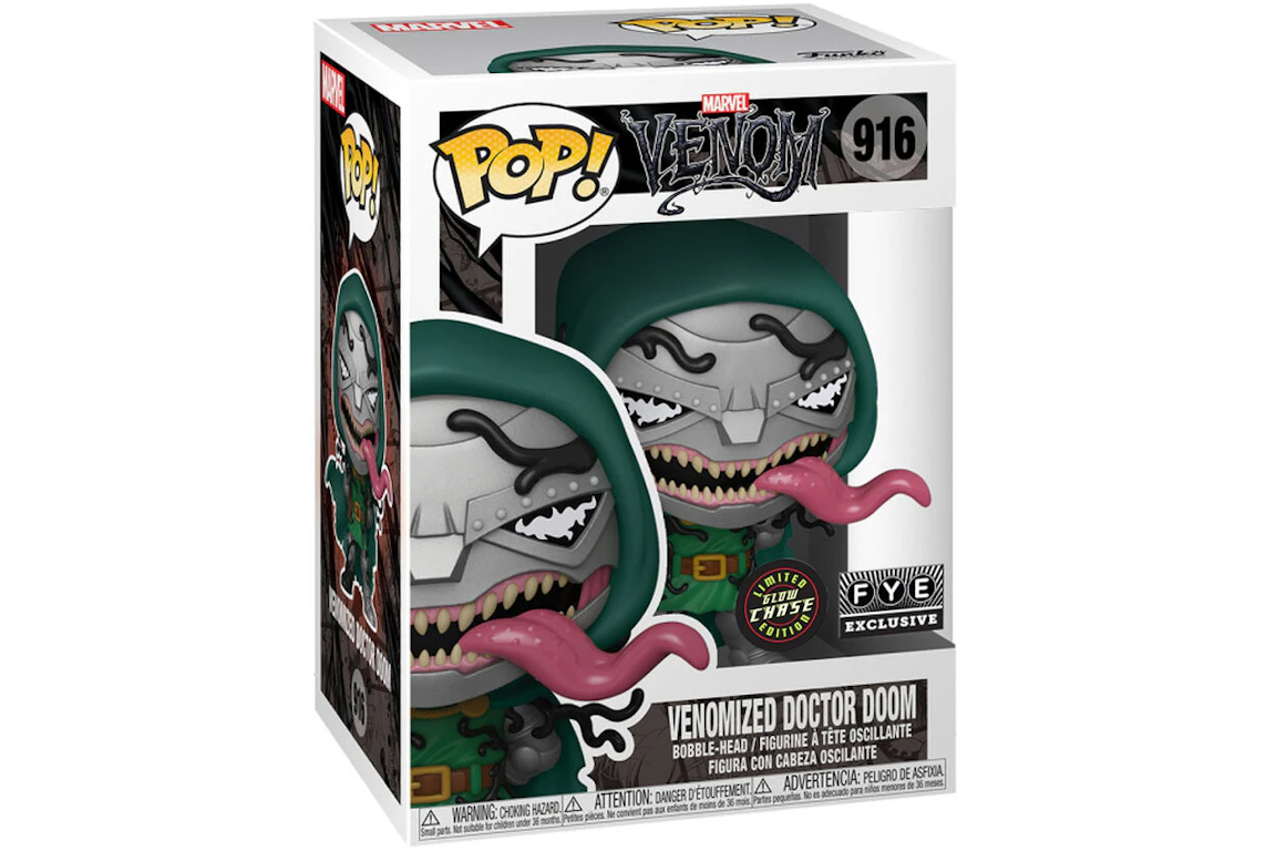 Funko Pop! Marvel Venom Venomized Doctor Doom GITD Chase FYE Exculsive Figure #916