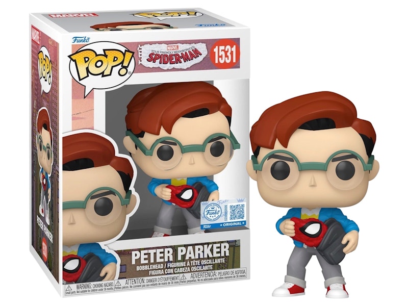 Funko Pop! Marvel: Your Friendly Neighborhood SpiderMan Peter Parker (Sticker/ Entertainment Earth) Figure #1531