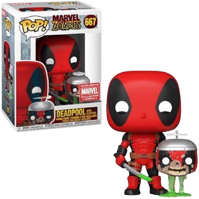 Funko Pop! Marvel Zombies Deadpool with Headpool Collector Corps Exclusive  Figure #667 - GB