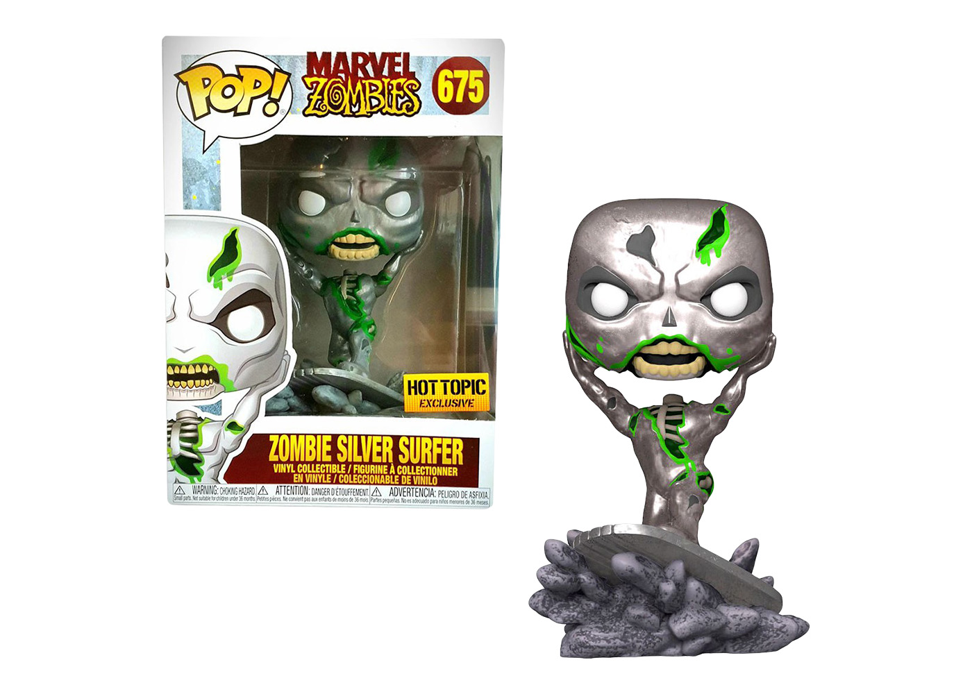 Funko Pop! Marvel Zombies Zombie Silver Surfer Hot Topic Exclusive 