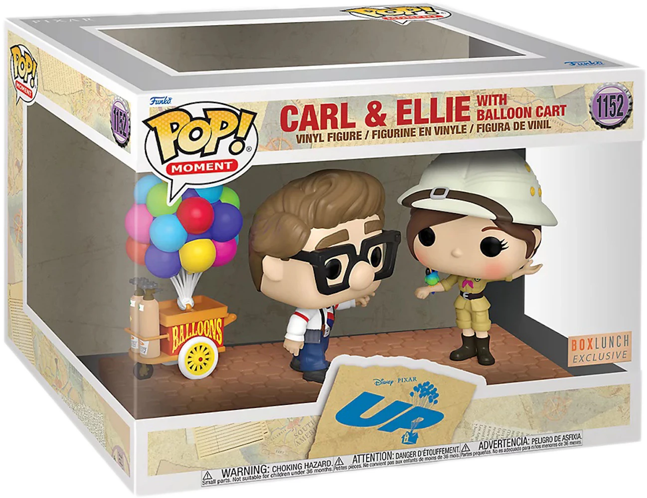 Funko Pop! Moment Disney Up Carl & Ellie With Balloon Cart BoxLunch  Exclusive Figure #1152 - US