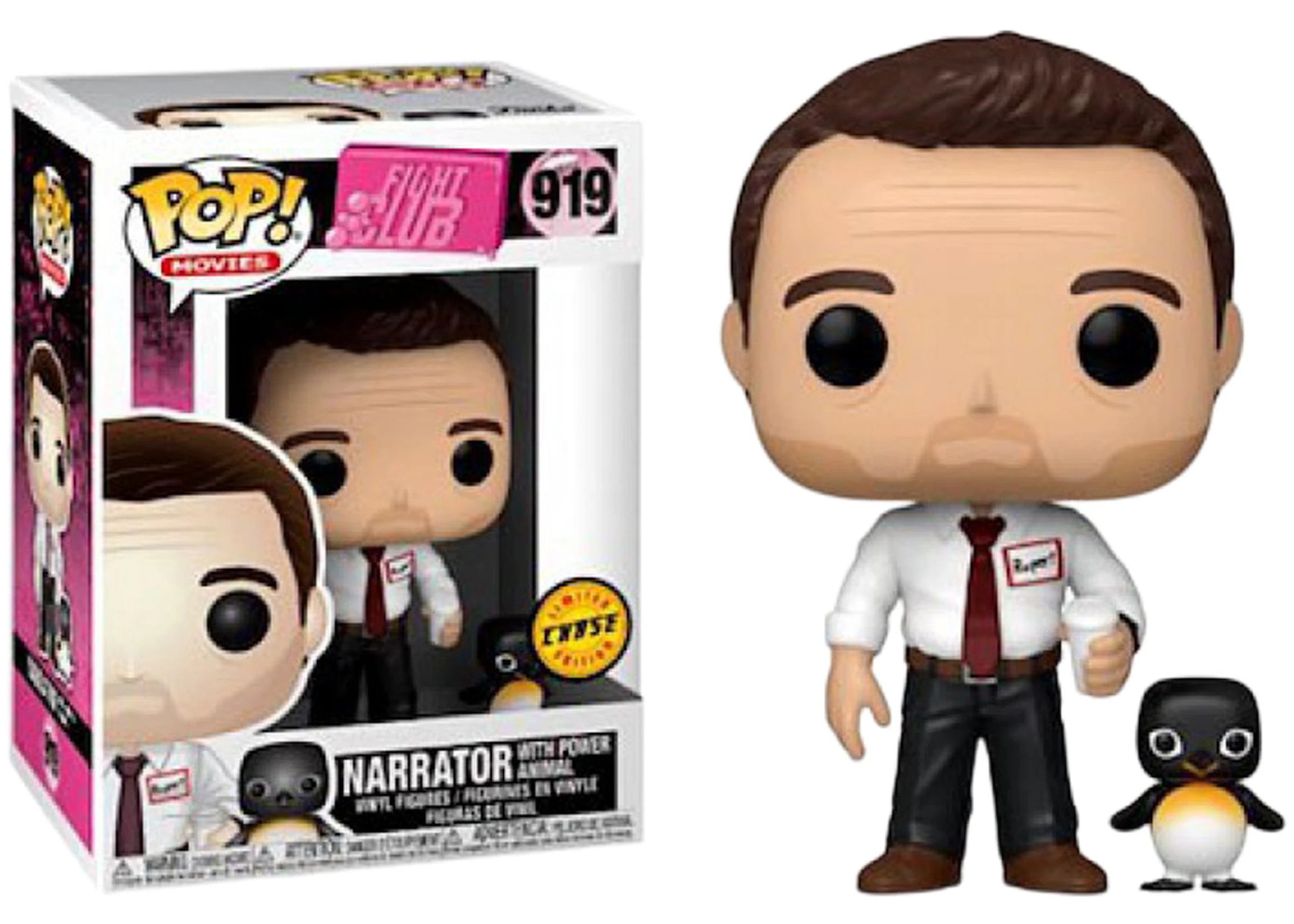 Funko Pop! Movies Fight Club Narrator with Power Animal (Chase) Figure #919  - US