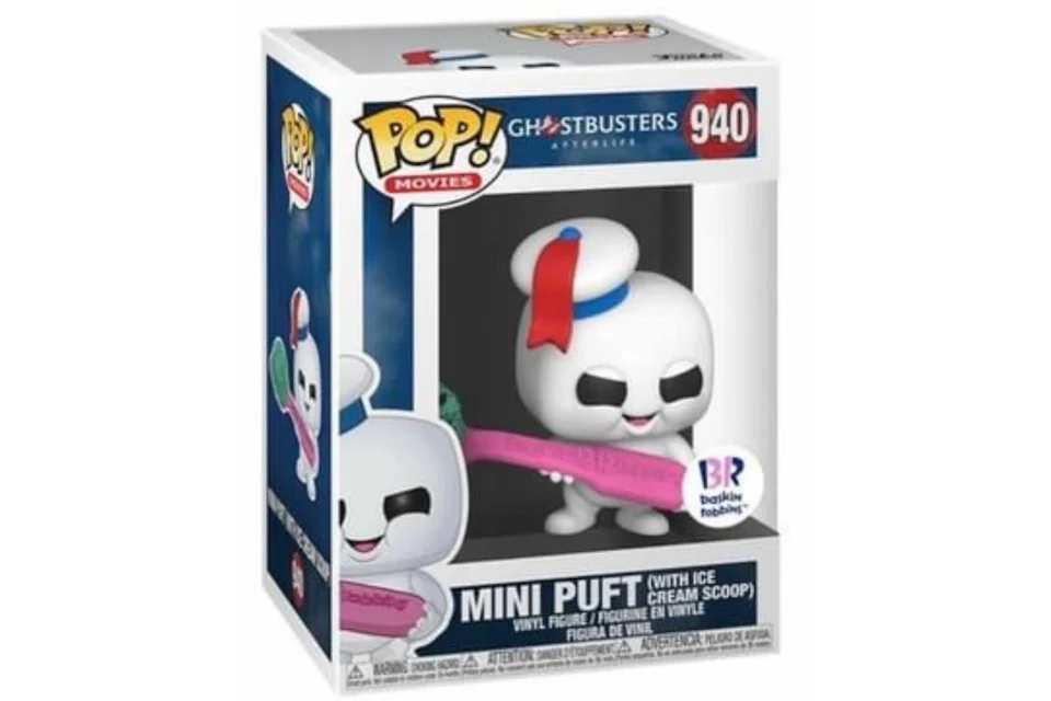 Funko Pop! Movies Ghostbusters Afterlife Mini Puft (With Ice Cream Scoop) Baskin Robbins Exclusive Figure #940