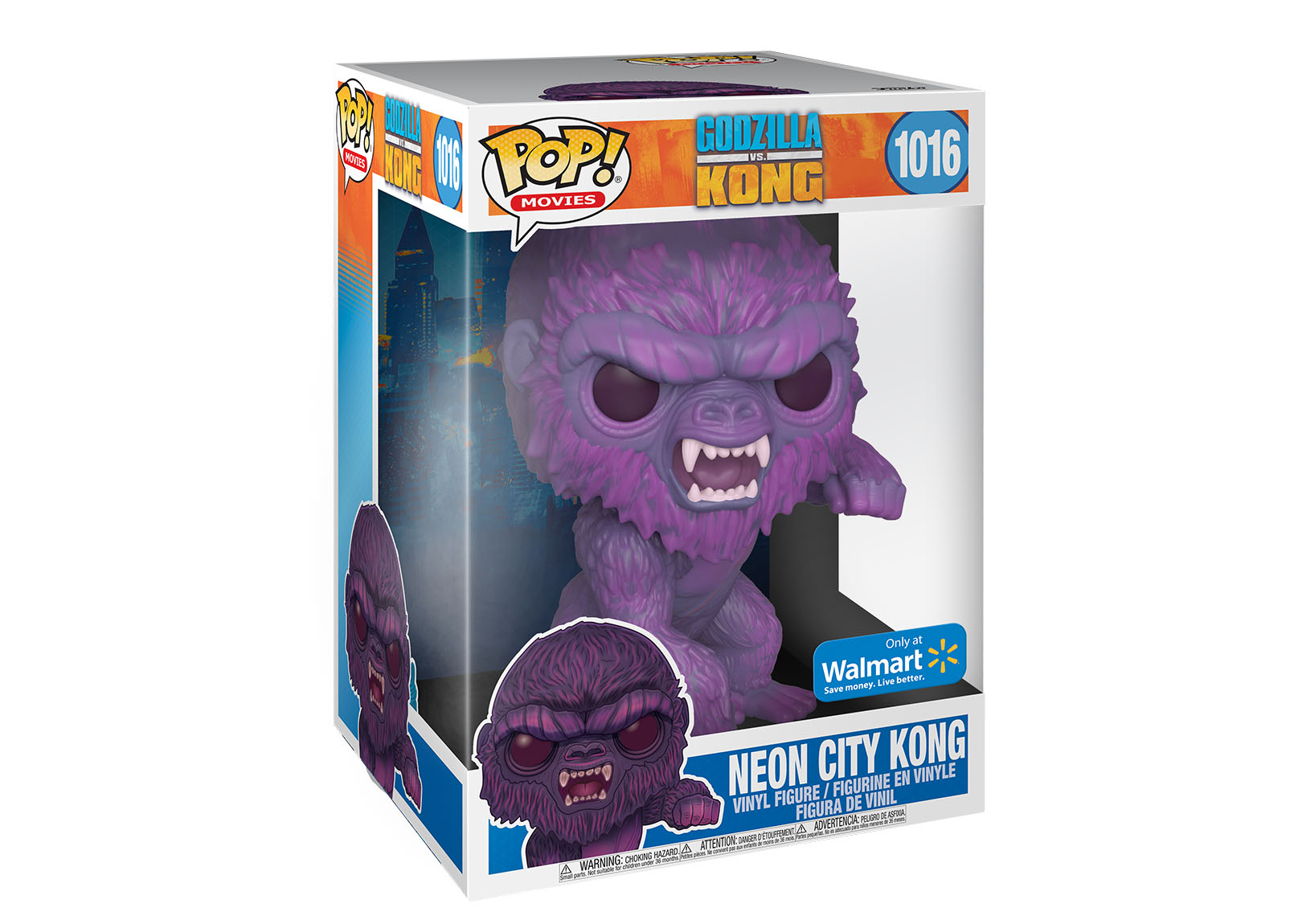 Funko Pop! Movies Godzilla vs. Kong Neon City Kong Walmart Exclusive 10  Inch Figure Figure #1016