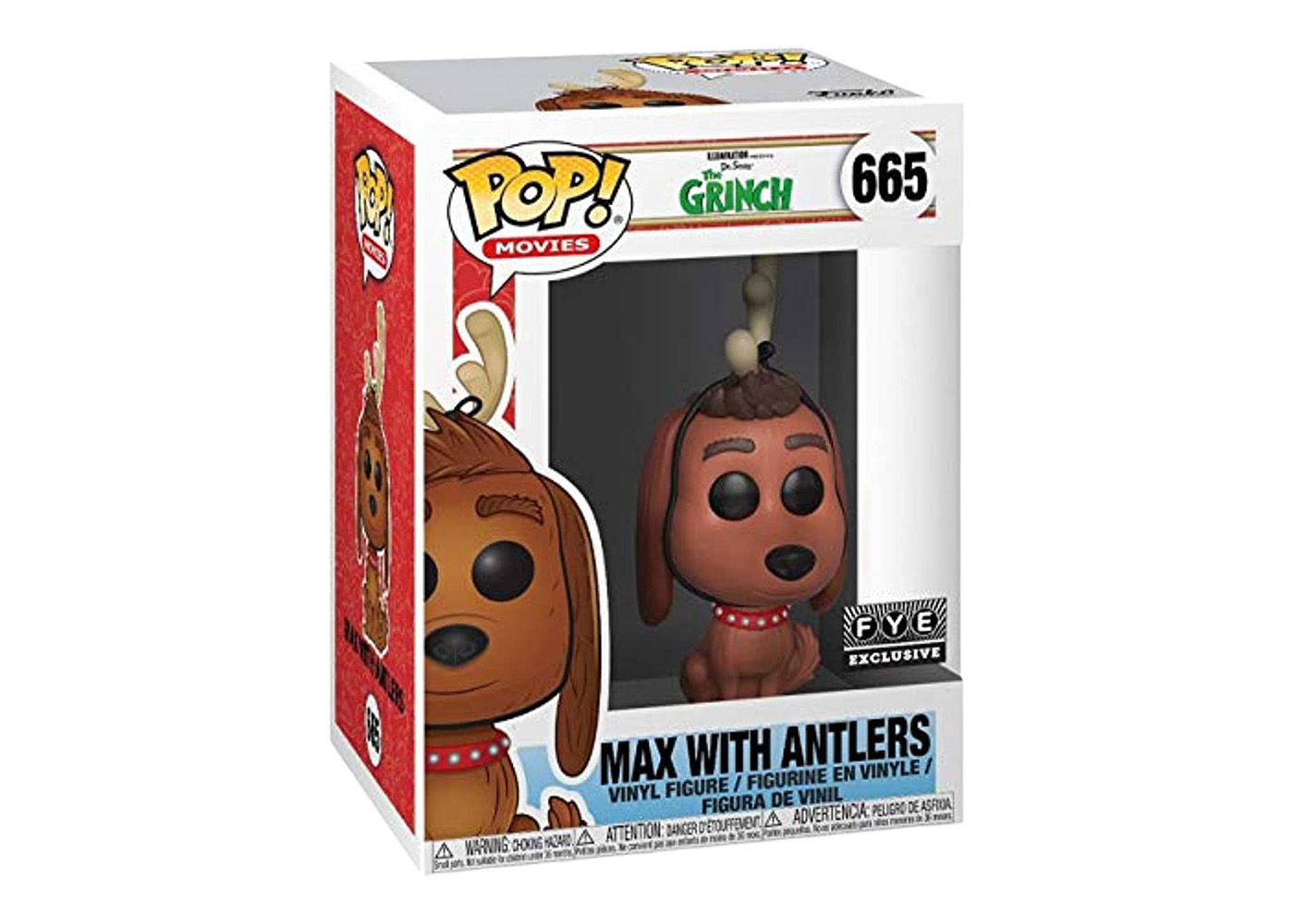 Funko Pop! Movies How the Grinch Stole Christmas! Max with Antlers FYE  Exclusive Figure #665