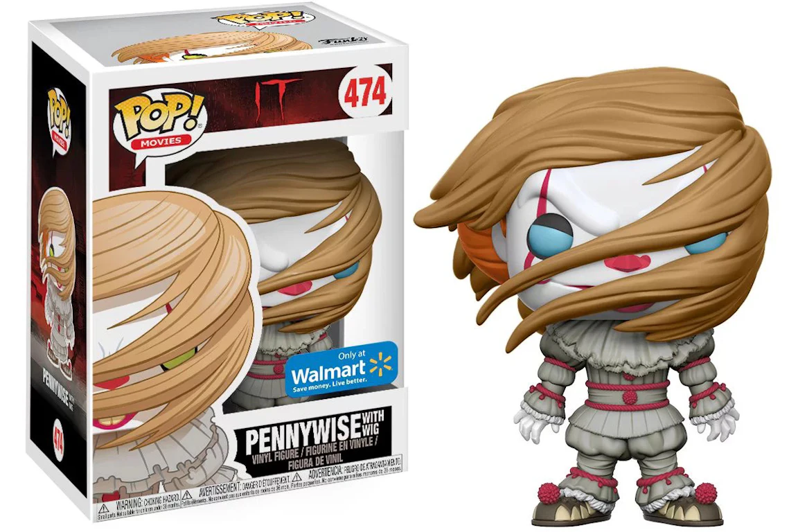 Funko Pop! Movies IT Pennywise with Wig (Blue Eyes) Walmart Exclusive Figure #474