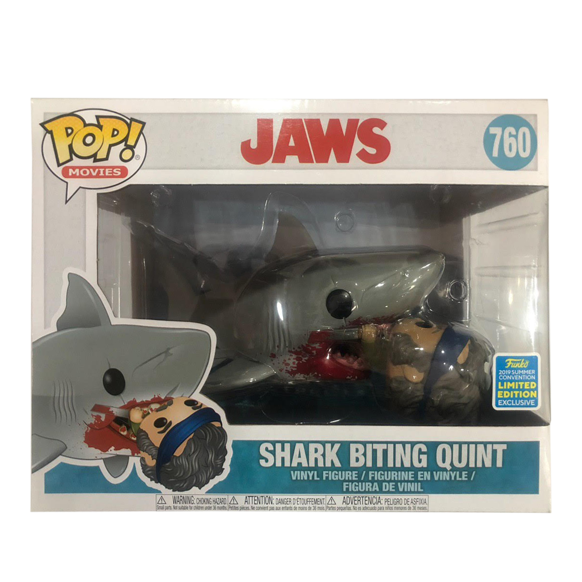 Funko Pop! Movies Jaws Shark Biting Quint Summer Convention