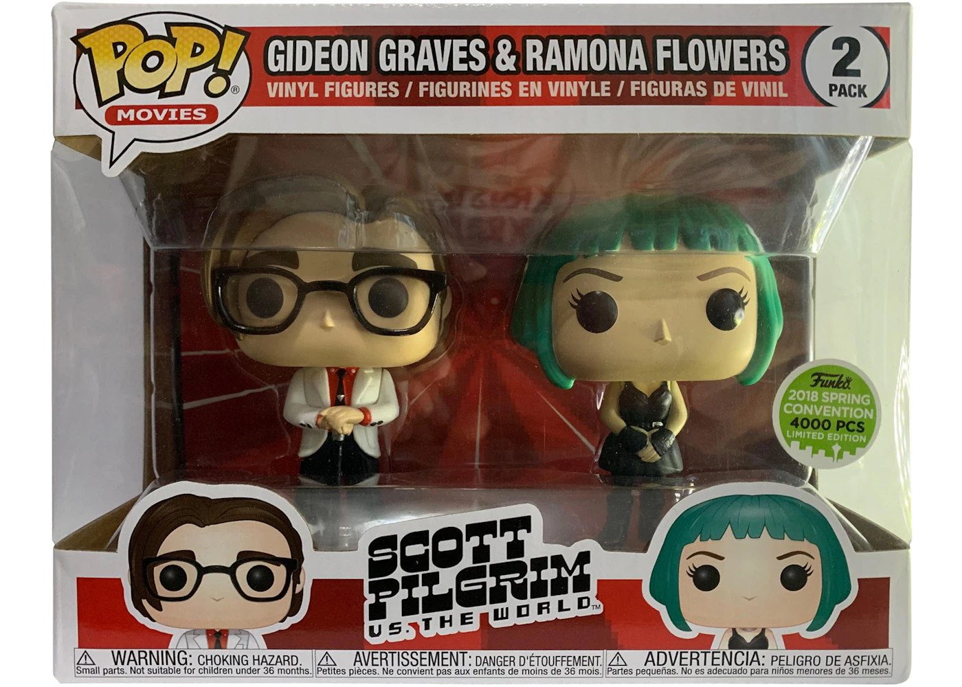 Funko Pop! Movies Scott Pilgrim vs The World Gideon Graves & Ramona Flowers Spring Convention 2 Pack - US Funko Pop! Movies Scott Pilgrim vs The World Gideon Graves & Ramona Flowers Spring Convention 2 Pack - US
