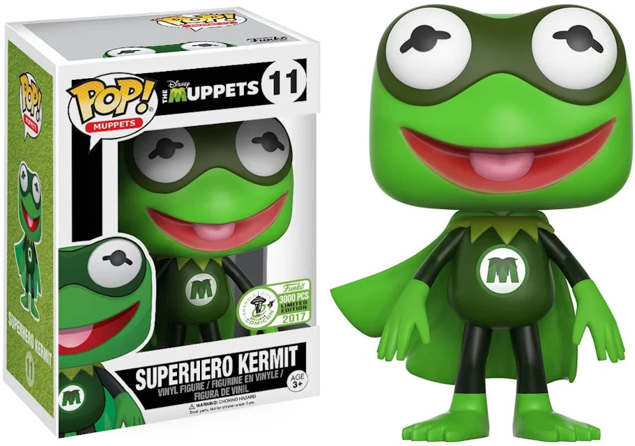 Funko Pop! Movies The Muppets Kermit the Frog (Superhero) Emerald City  Comic Con, Funko Shop Exclusive Figure #11 - US