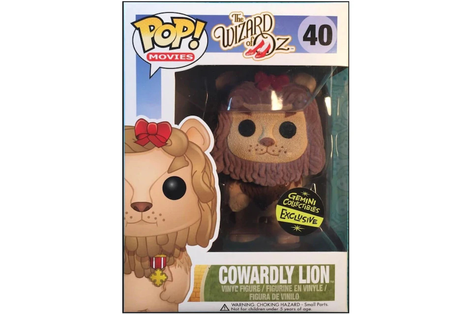 Funko Pop! Movies The Wizard Of Oz Cowardly Lion (Flocked) Gemini Collectibles Exclusive Figure #40
