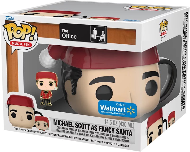 Funko Pop! Mug & Pin The Office Michael Scott as Fancy Santa Walmart  Exclusive Set - US