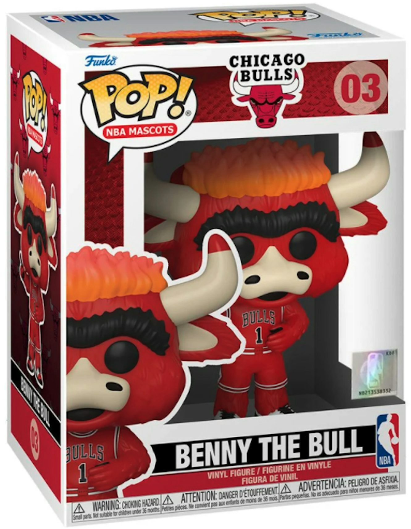 Chicago Bulls Nike Essential Mascot Benny the Bull Logo T-Shirt