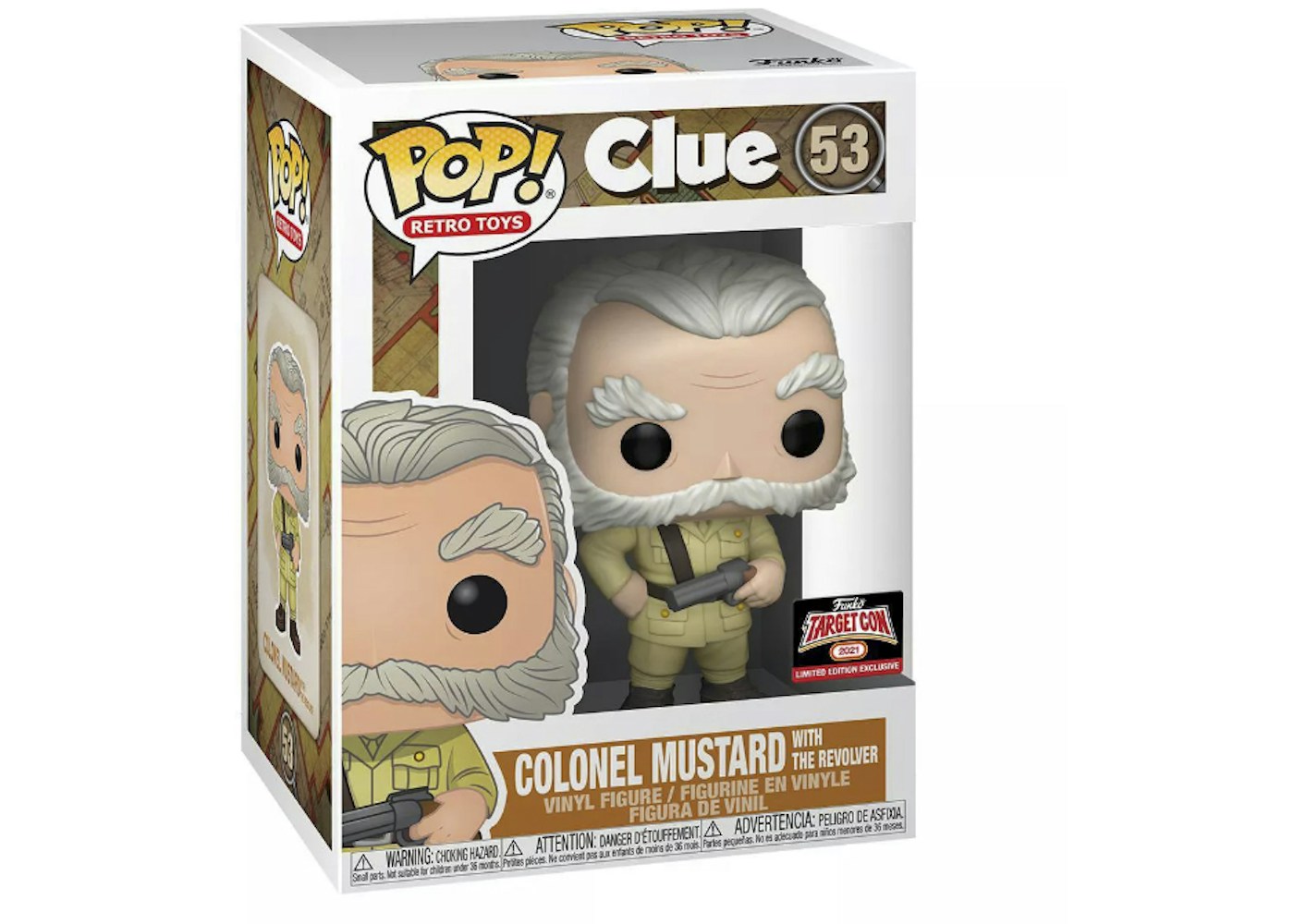 Funko Pop Retro Toys Clue Colonel Mustard With The Revolver Target Con Exclusive Figure 53