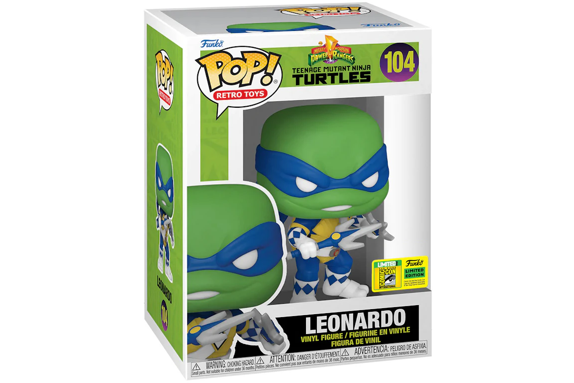 Funko Pop! Retro Toys Power Rangers x Teenage Mutant Ninja Turtles Leonardo 2022 SDCC Exclusive Figure #104