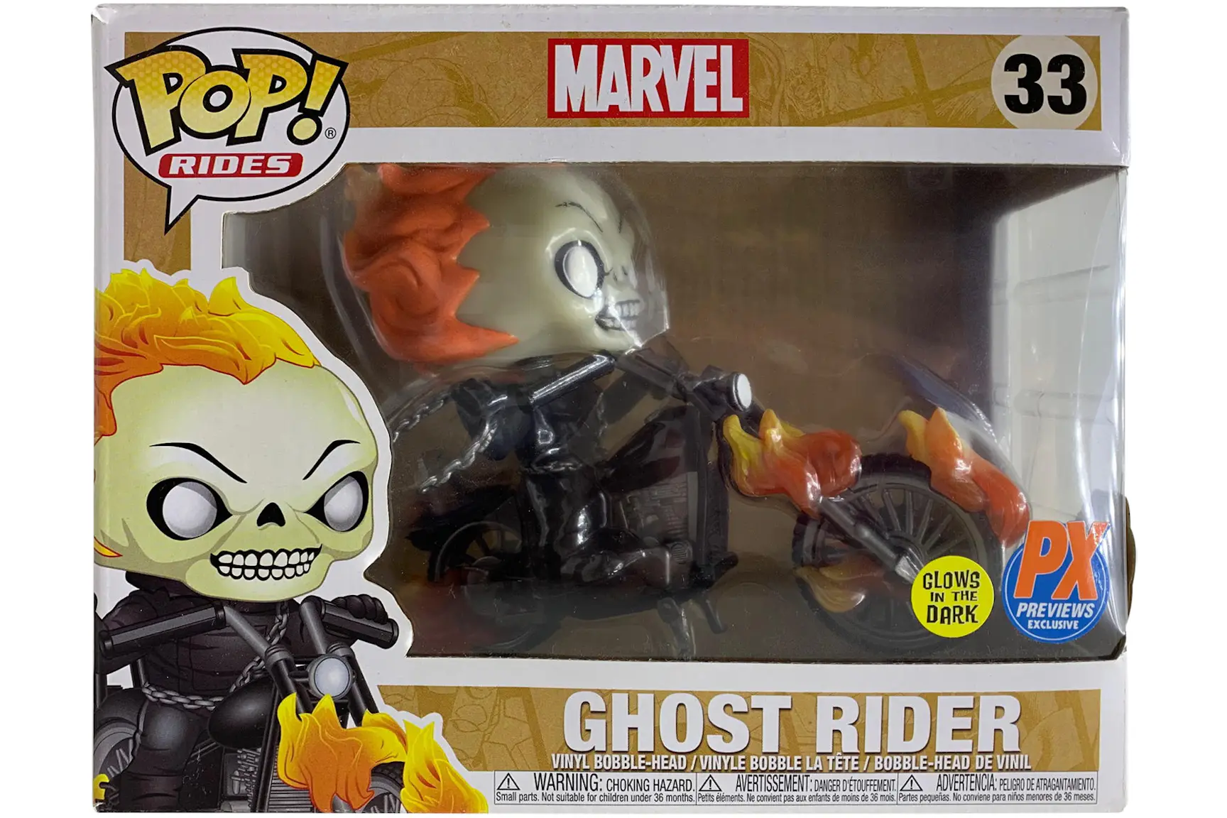 Funko Pop! Rides Marvel Ghost Rider (Glow) PX Preview Exclusive Figure ...