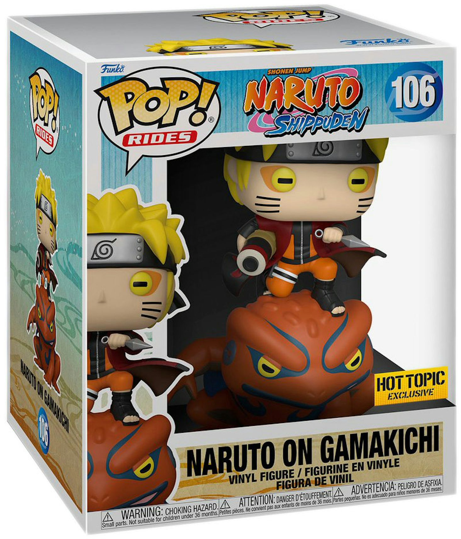 Funko Pop! Rides Narruto Shippuden - Naruto On Gamakichi Hot Topic  Exclusive Figure #106