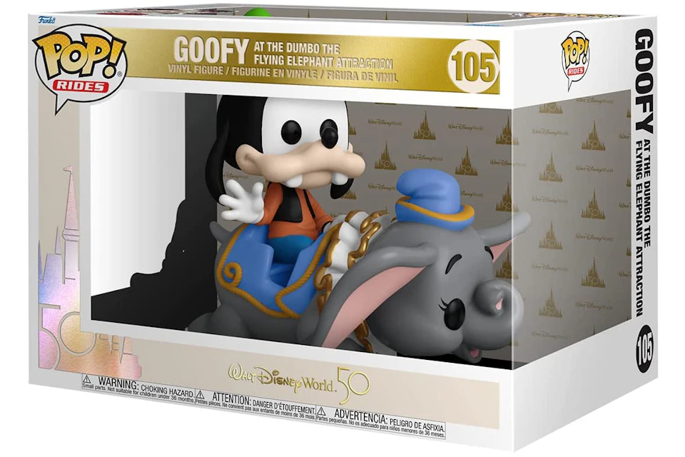 Funko Pop! Rides Walt Disney World 50th Anniversary Goofy At The Dumbo The  Flying Elephant Attraction Figure #105