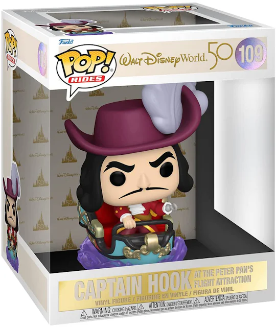 Funko Pop! Rides Walt Disney World 50th Captain Hook At The Peter Pan's  Flight Attraction Figure #109 - SS22 - US
