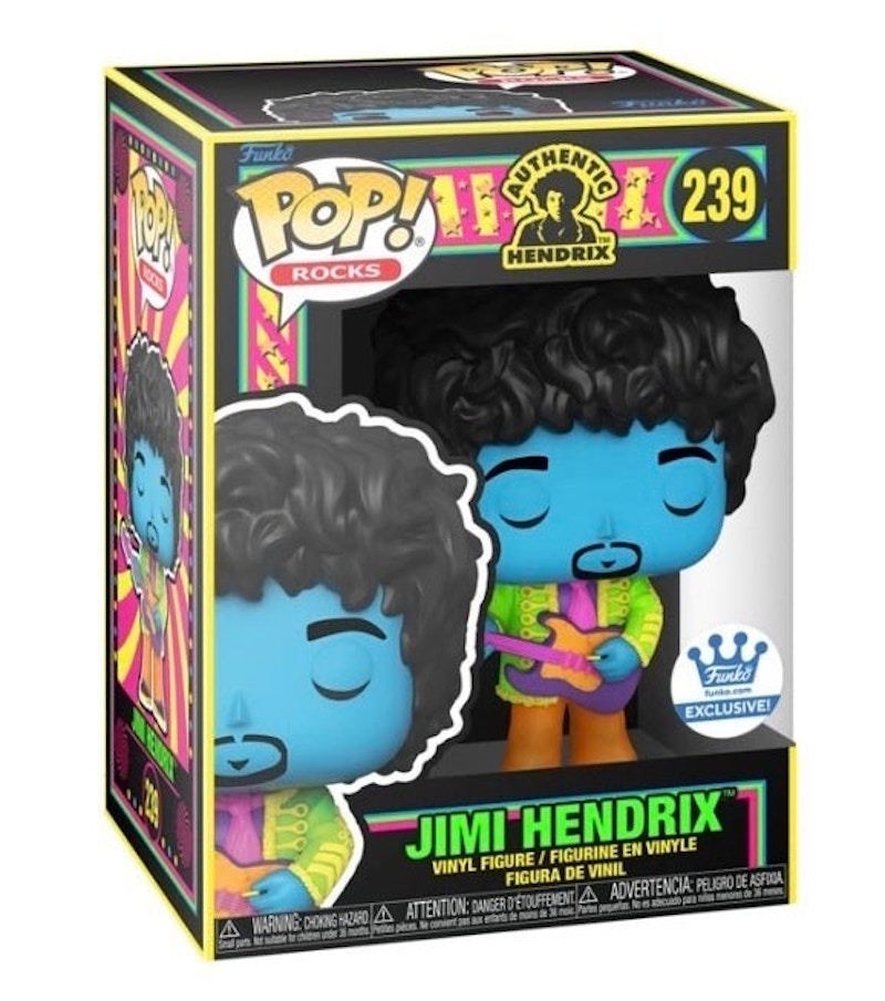Funko Pop! Rocks: Authentic Hendrix Jimi Hendrix (Black Light) (Funko) Figure #239