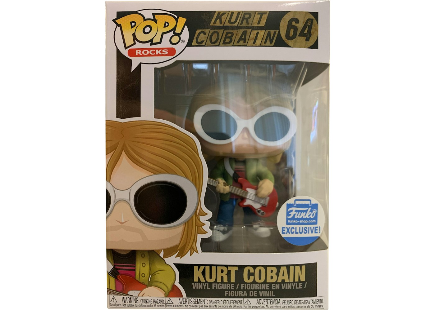 funko pop rocks kurt cobain funko shop exclusive figure 64