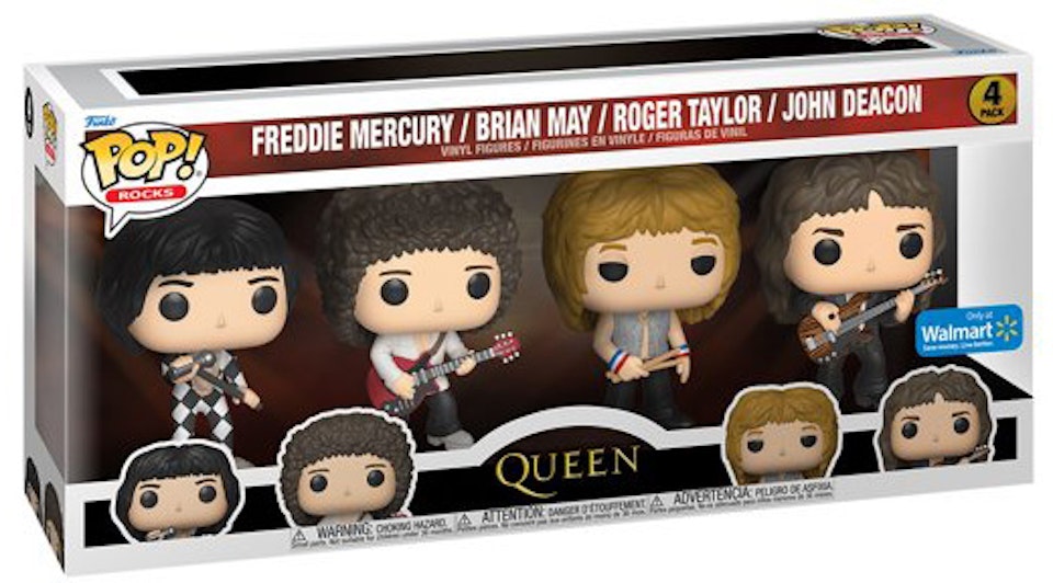 Pop! Rocks Queen Freddie Mercury, Brian May, Roger Taylor & John Deacon Walmart Exclusive 4-Pack - US