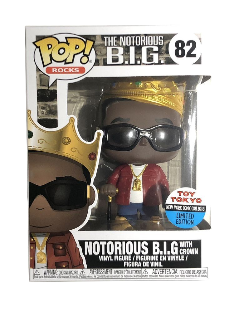 funko pop vinyl rocks the notorious b.i.g with crown no.82 special edition 
