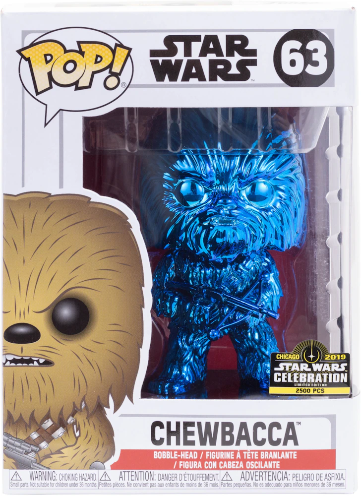Funko Pop! Wars Chewbacca (Blue Chrome) Star Wars Celebration Bobble-Head Figure #63 - US