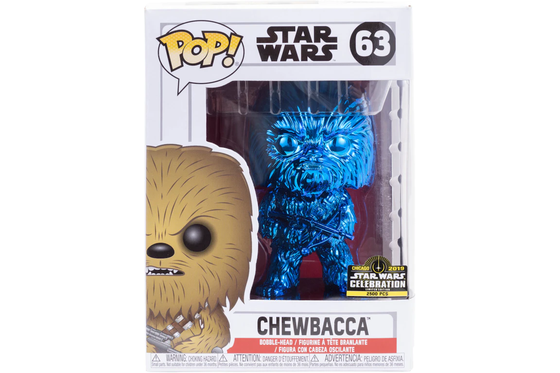 Funko Pop! Star Wars Chewbacca (Blue Chrome) Star Wars Celebration Exclusive Bobble-Head Figure #63