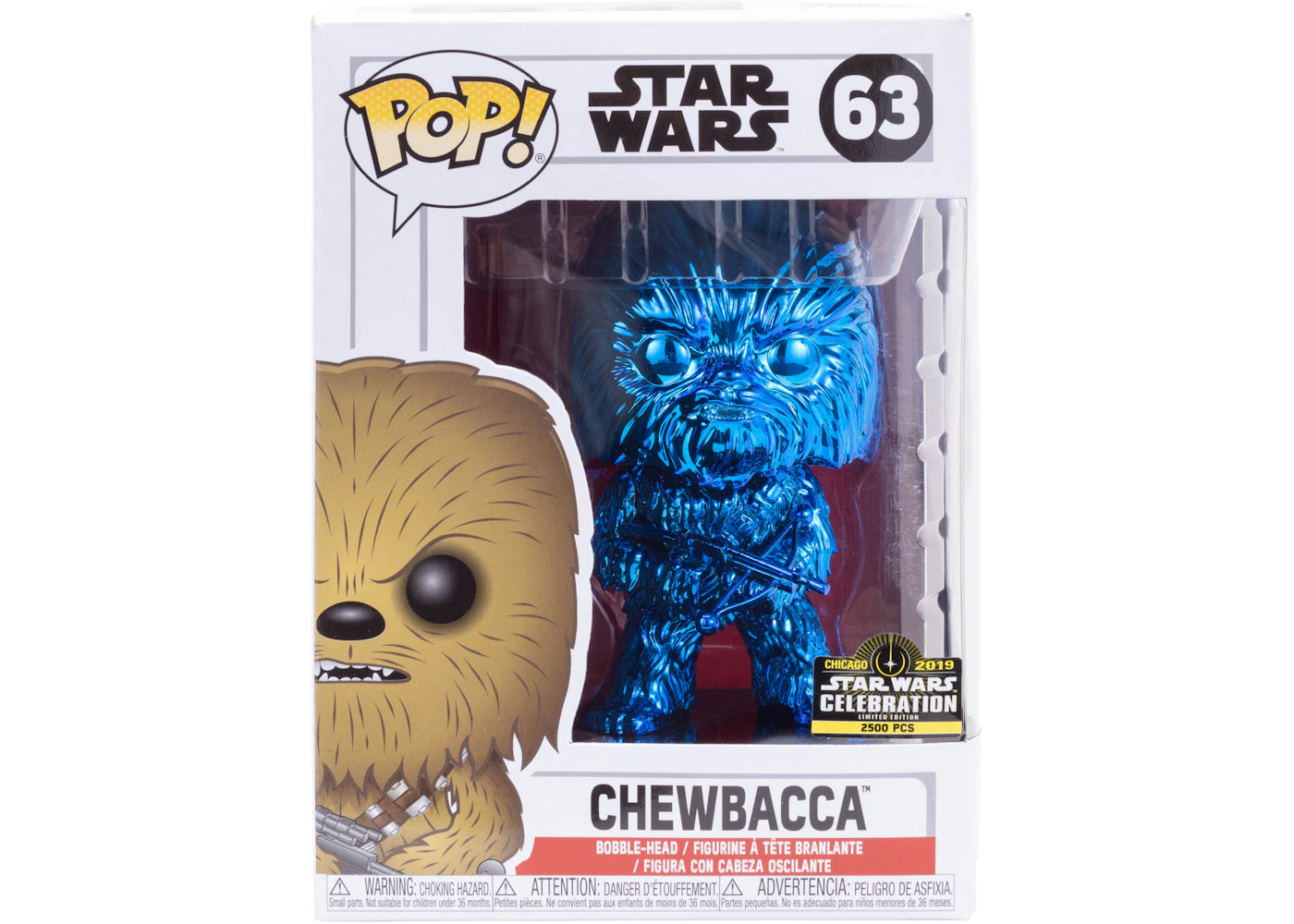 Funko Pop! Star Wars Chewbacca (Blue Chrome) Star Wars Bobble-Head Figure #63 -