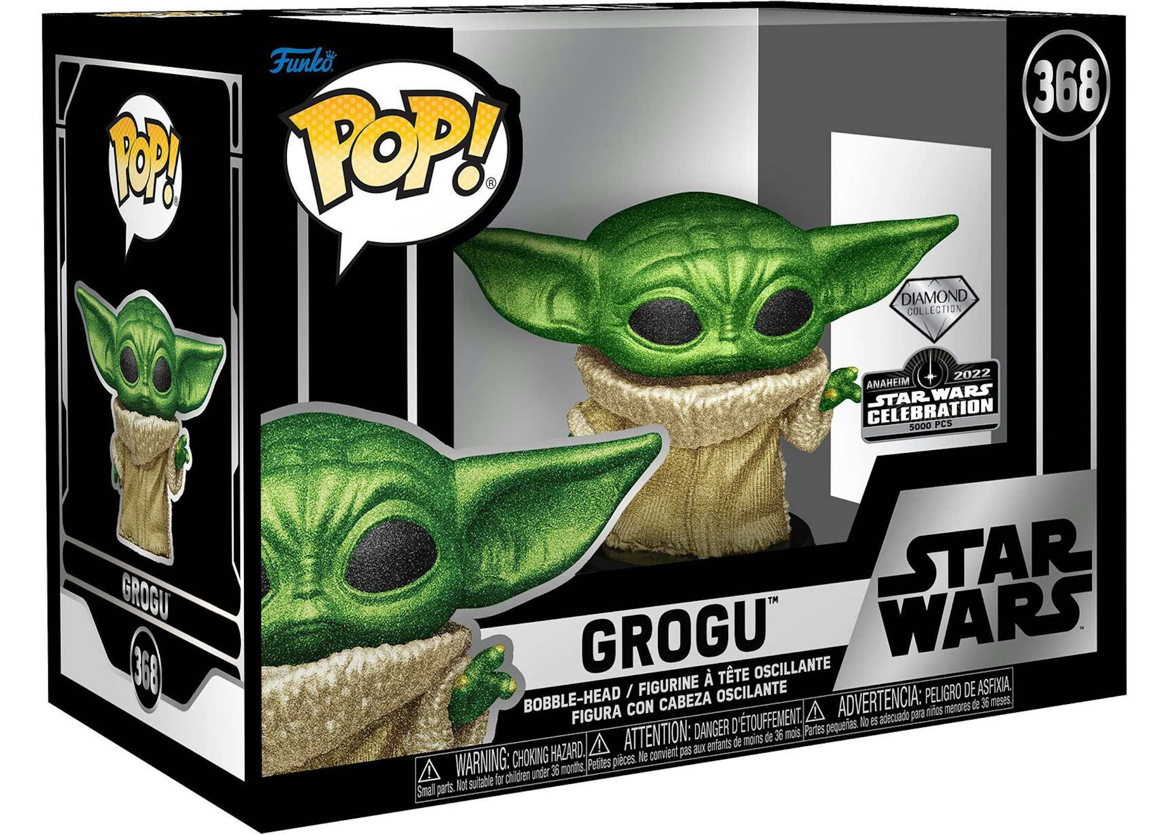 Funko Pop! Star Wars Grogu Diamond Collection 2022 Star Wars Celebration  Exclusive (Edition of 5000) Figure #368 - DE