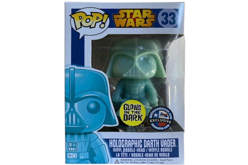 Funko Pop! Star Wars Holographic Darth Vader (Glow) Dallas Comicon Bobble-Head Figure #33