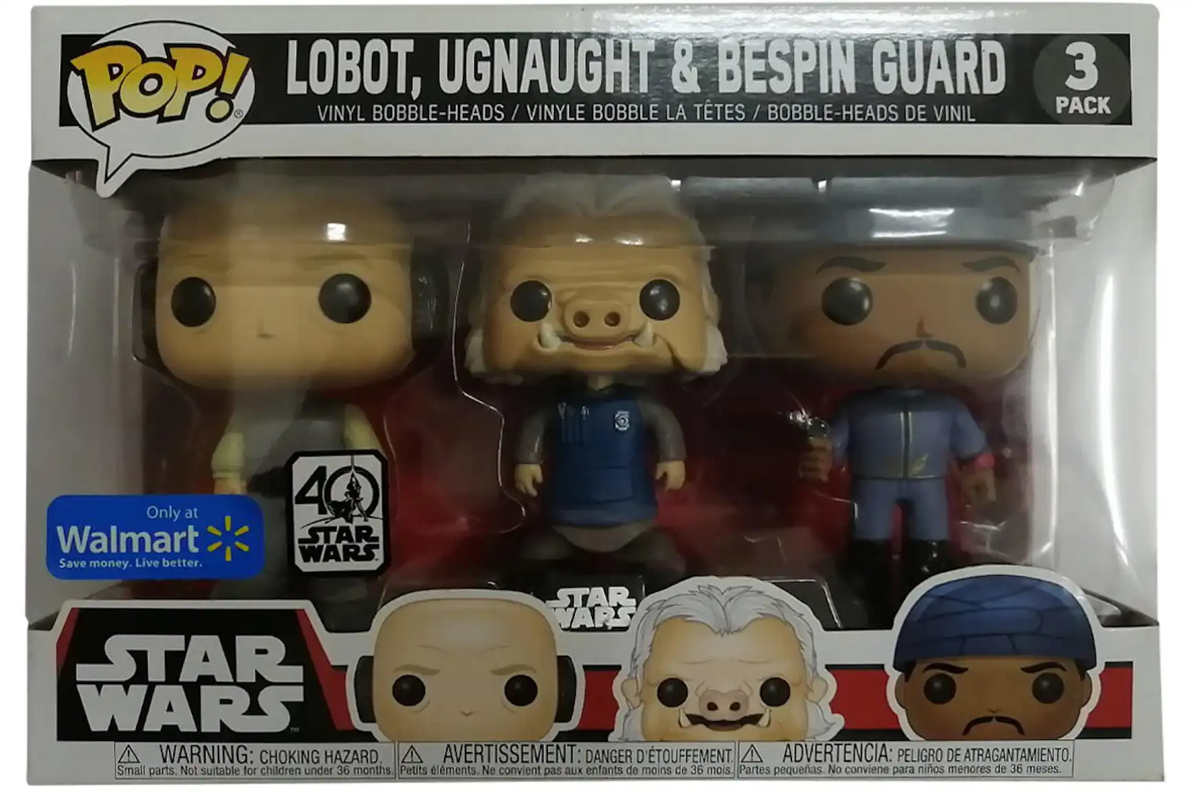Funko Pop! Star Wars Lobot, Ugnaught & Bespin Guard Walmart Exclusive 3 ...